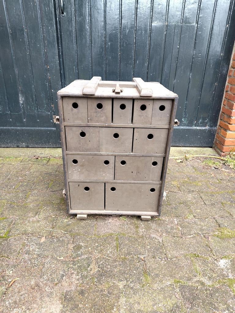Vintage militaire kist / ladekastje, Ophalen, Gebruikt, Overige materialen, 50 tot 100 cm