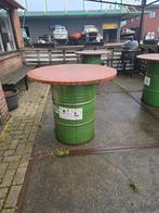 Olie ton terras tafel met mozaïek blad - 3 stuks, Ophalen, Rond, Hout