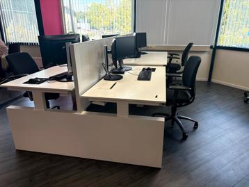 4x Duo Bureau Wit 160x80 met Akoestische Wand beschikbaar voor biedingen