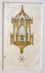 Prent Gothic Lamp for a Hall 1825 R. Ackermann, Ophalen of Verzenden