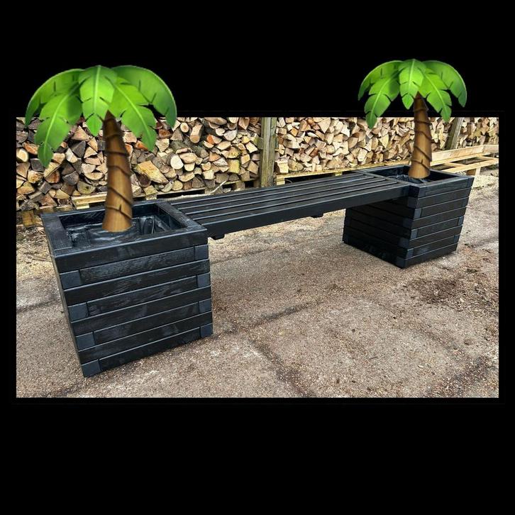 Banken tuinbanken groot of klein, Tuin en Terras, Bloembakken en Plantenbakken, Zo goed als nieuw, Hout, Rond, Ophalen of Verzenden