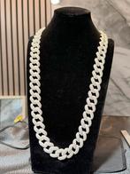 Mooie cuban link zilver 925 gezet met zirkonia’s 70 cm, Sieraden, Tassen en Uiterlijk, Kettingen, Nieuw, Ophalen of Verzenden