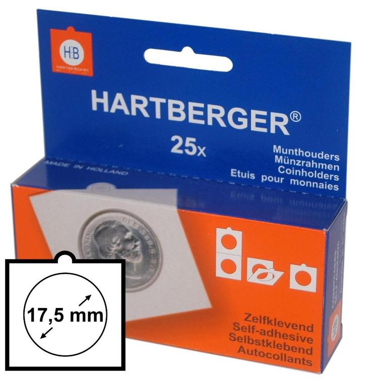 Zelfklevende Hartberger munthouders 17,5mm (25 stuks), Postzegels en Munten, Munten en Bankbiljetten | Toebehoren, Overige typen