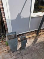 Zinken bloembakken, Tuin en Terras, Bloembakken en Plantenbakken, Ophalen, Zo goed als nieuw, Rond, Minder dan 60 cm