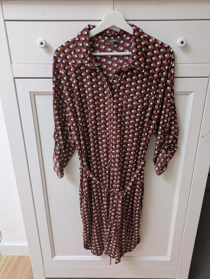 Human Nature Jurk Maat L travelstof, Kleding | Dames, Jurken, Zo goed als nieuw, Maat 42/44 (L), Blauw, Knielengte, Verzenden