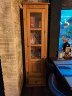 Houten vitrinekast met glazen deur, Huis en Inrichting, Kasten | Vitrinekasten, Ophalen, Minder dan 50 cm, Gebruikt, Glas