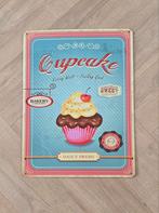 Retro vintage-look metalen bord "cupcake daily fresh", Ophalen of Verzenden, Zo goed als nieuw
