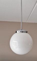 Vintage schoollamp opaline - chroom, Ophalen, Gebruikt, Vintage, Minder dan 50 cm