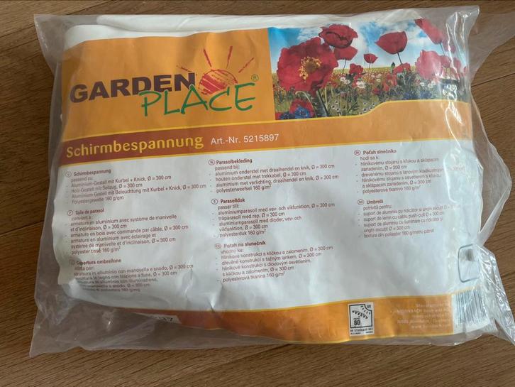 Parasol bekleding 3m Garden Place NIEUW!!, Tuin en Terras, Parasols, Nieuw, Overige typen, 2 tot 3 meter, Ophalen of Verzenden
