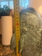 Bronzen Vis Figuur - Tuindecoratie, Ophalen of Verzenden, Zo goed als nieuw, Metaal, Dierenbeeld