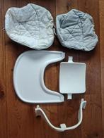 Stokke tripp trapp babyset wit met tafelblad en 2 kussens, Kinderen en Baby's, Kinderstoelen, Ophalen of Verzenden, Gebruikt, Meegroeistoel