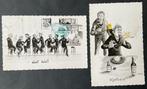 2 kaarten militair humor illustrator J Uchtmann 1960, Verzenden, 1940 tot 1960, Gelopen, Overige thema's