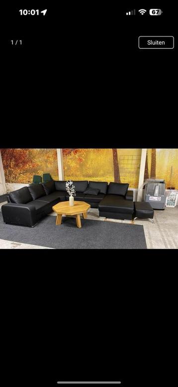 Leren Bank (270cm-370cm-160cm) beschikbaar voor biedingen