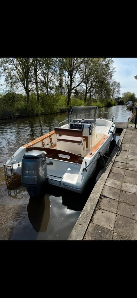 Consoleboot 100PK Yamaha 4-takt, Watersport en Boten, Motorboten en Motorjachten, Zo goed als nieuw, Polyester, Tot 6 meter, Benzine