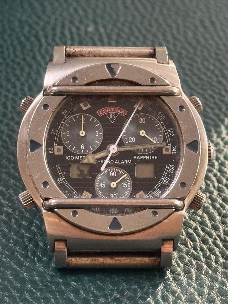 Certina DS Cascadeur Chrono Alarm, Sieraden, Tassen en Uiterlijk, Horloges | Heren, Gebruikt, Polshorloge, Citizen, Staal, Leer