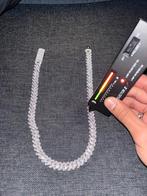 Moissanite cuban chain (ketting) silver 925..12mm, Sieraden, Tassen en Uiterlijk, Kettingen, Ophalen of Verzenden, Nieuw, Zilver