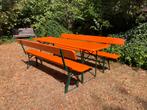 Te koop: Biertafel sets met rugleuning! (6 beschikbaar), Tuin en Terras, Ophalen, Zo goed als nieuw, Inklapbaar, Rechthoekig