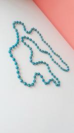 Lange vintage ketting in zeegroen blauw groen teal turquoise, Sieraden, Tassen en Uiterlijk, Kettingen, Verzenden, Gebruikt, Blauw