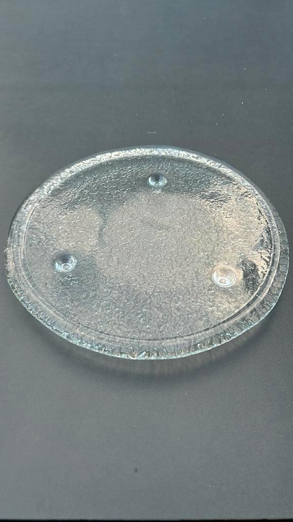 Vintage Glazen Kaarsen Plateau - Ø 25cm, Antiek en Kunst, Antiek | Glas en Kristal, Ophalen of Verzenden