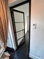 Staallook aluminium binnendeur (incl. Kozijn) zwart, Ophalen, Gebruikt, 80 tot 100 cm, 215 cm of meer