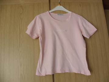 Goedkoop roze katoenen glitter print shirt COMMA 38 M goed beschikbaar voor biedingen