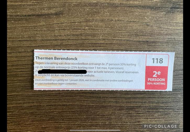 Kortingsbon voor sauna Thermen Berendonck Wijchen (KWF), Tickets en Kaartjes, Kortingen en Cadeaubonnen, Twee personen, Spa of Sauna