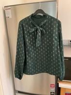 Mooie donker groene blouse met lichte blokjes, Groen, Gedragen, Shein, Maat 42/44 (L)