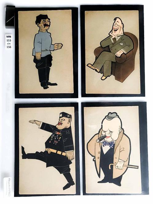 Militaire Karikaturen Bekende tekenaars 1900-1945  .MN, Verzamelen, Ansichtkaarten | Buitenland, Gelopen, 1920 tot 1940, Verzenden