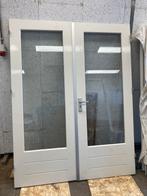 Dubbele deur hardhout, dubbel glas 164cm B x 213cm H, Doe-het-zelf en Verbouw, Kozijnen en Schuifpuien, Ophalen, Gebruikt, Overige typen