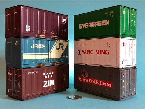 6x Containers 20’ van metaal in verschillende soorten! KIJK!, Hobby en Vrije tijd, Modelauto's | 1:50, Nieuw, Bus of Vrachtwagen