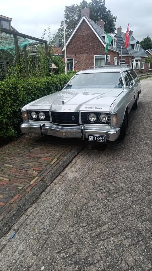 Ford LTD 6.6 Country Squire AUT 1977 Grijs, Auto's, Ford, Particulier, Overige modellen, Achteruitrijcamera, Dakrails, Metallic lak