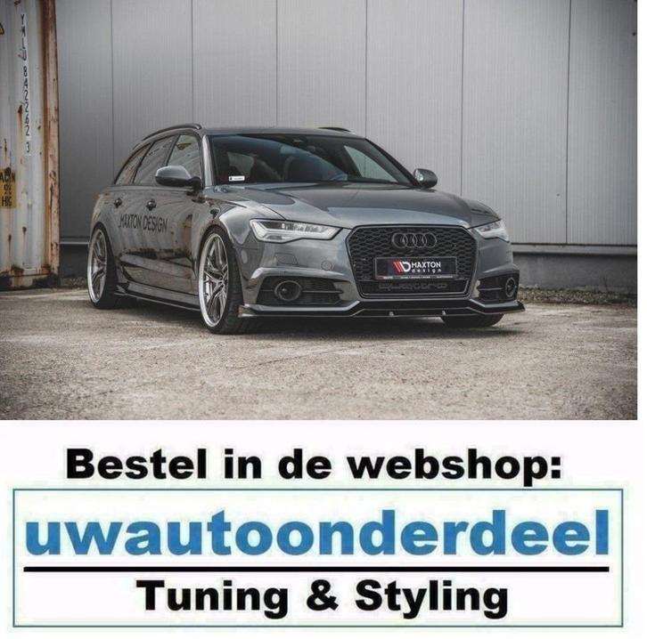 Maxton Spoiler Splitter Lip Voor Audi A6 C7 S Line Facelift, Auto diversen, Tuning en Styling, Verzenden