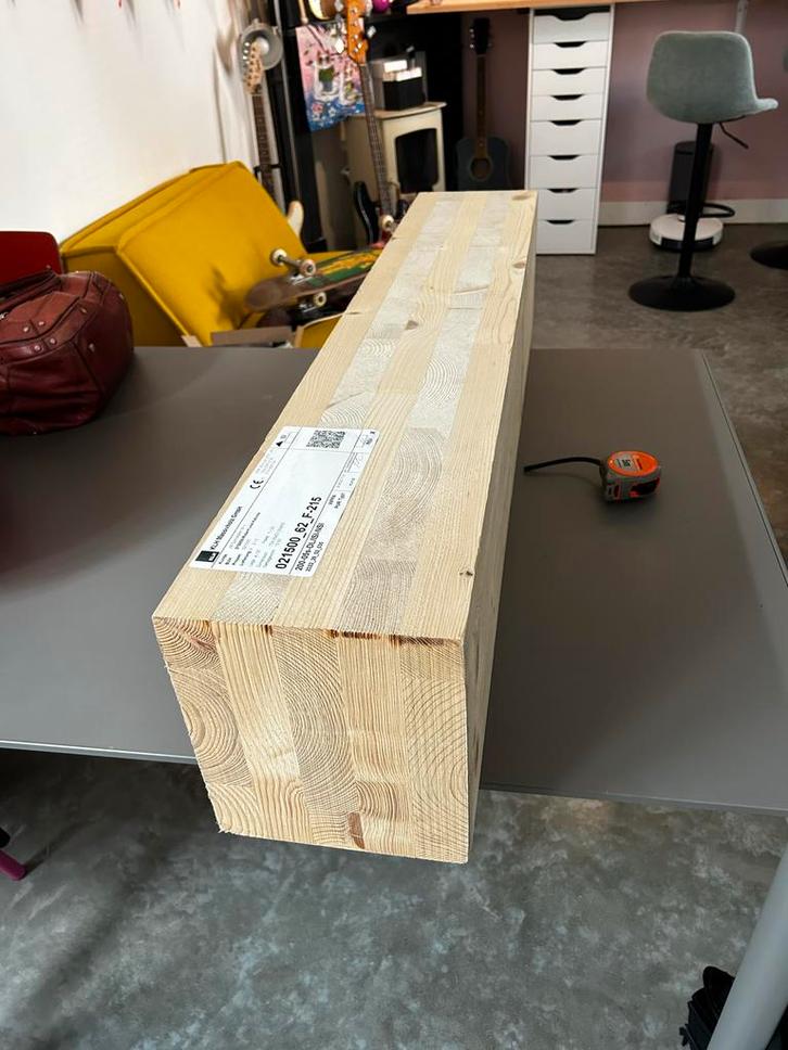 Massief Houten Balken CLT/LVL - 4 stuks, Doe-het-zelf en Verbouw, Hout en Planken, Zo goed als nieuw, Balk, Overige houtsoorten