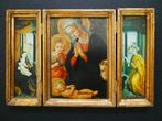 Icoon drieluik Maria kindje Jezus en Johannes goudverguld, Antiek en Kunst, Ophalen of Verzenden