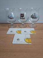 3 Duvel glazen + bierviltjes, Ophalen of Verzenden, Zo goed als nieuw, Glas of Glazen, Duvel