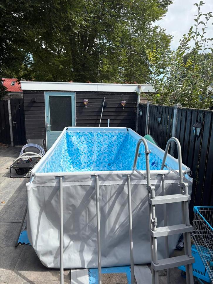 Zwembad 412x200x122 plus zwembedverwarming, Tuin en Terras, Zwembaden, Zo goed als nieuw, Opzetzwembad, 120 cm of meer, 200 tot 400 cm