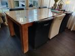 6 lederen eetkamer stoelen, Ophalen, Gebruikt