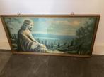 Antiek Jezus Schilderij 62x32 cm, Ophalen of Verzenden