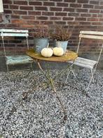 Brocante Franse bistroset, Tuin en Terras, Tuinsets en Loungesets, Overige materialen, Gebruikt, Bijzettafel, Tuinset