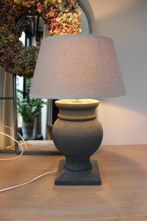 Landelijke schemerlamp, Huis en Inrichting, Lampen | Tafellampen, Gebruikt, Minder dan 50 cm, Stof, Overige materialen, Ophalen of Verzenden