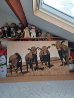 groot canvas met koeien, Huis en Inrichting, Ophalen, Gebruikt, 125 cm of meer, Schilderij