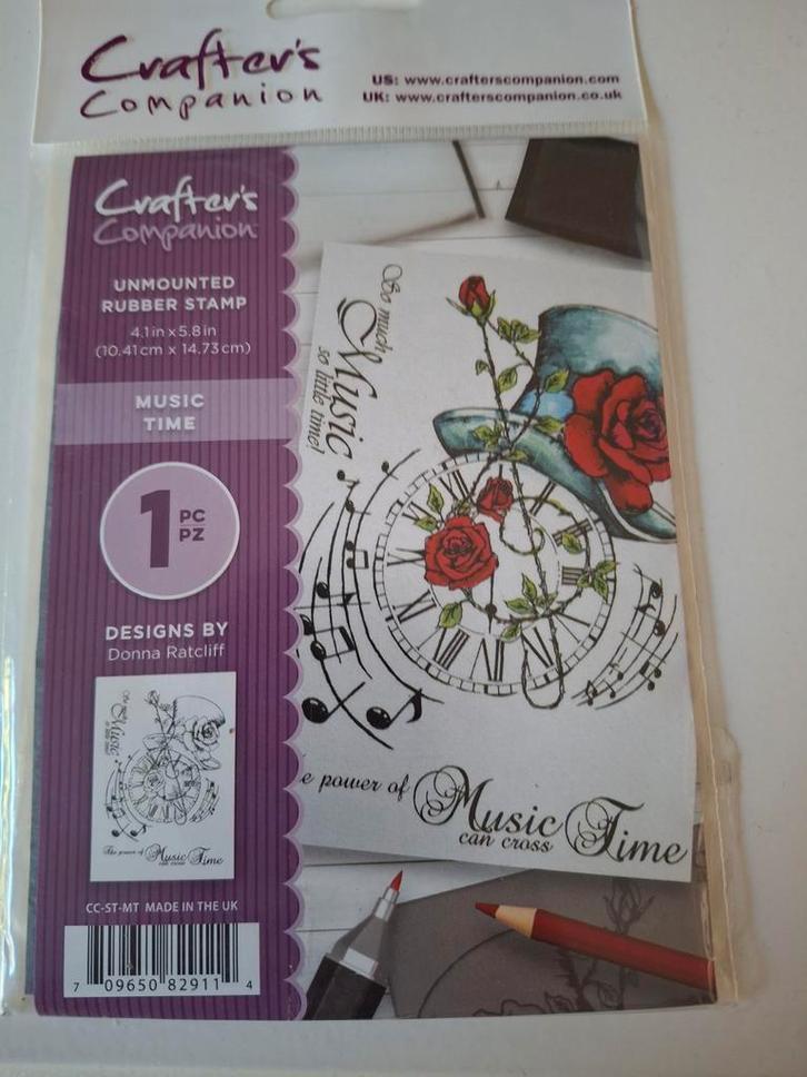 Nieuwe stempel Crafter's Companion Music Time, Hobby en Vrije tijd, Stempelen, Nieuw, Unmounted stempel, Ophalen of Verzenden