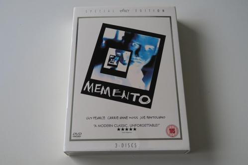 DVD Memento 3-disc UK versie R2 Special edition SE, Cd's en Dvd's, Dvd's | Thrillers en Misdaad, Zo goed als nieuw, Bovennatuurlijke thriller