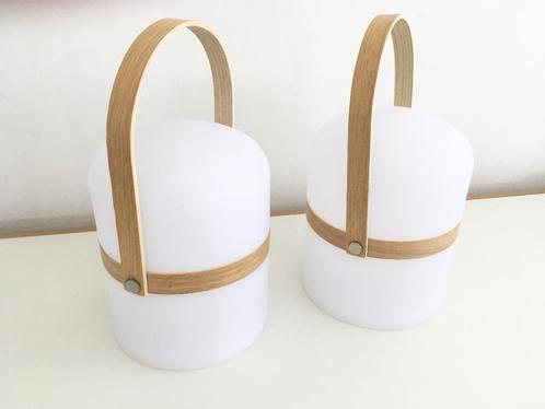 2 x Lucide Tafellamp Little Joe, dimbaar, draadloos, hout, Huis en Inrichting, Lampen | Tafellampen, Nieuw, Minder dan 50 cm, Hout
