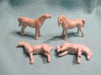 4 oude porseleinen beeldjes van paarden, Verzamelen, Beelden en Beeldjes, Ophalen of Verzenden, Gebruikt, Dier