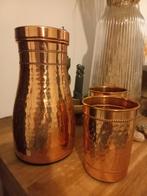 Koperen set, karaf met 2 drinkbekers, Ophalen of Verzenden, Koper
