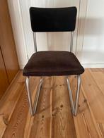Gispen stoel, corduroy bekleding, Huis en Inrichting, Stoelen, Gebruikt, Bruin, Ophalen of Verzenden, Metaal