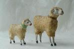 2x Antiek Ertsgebergte kerststal schaap, Erzgebirge schaapje, Diversen, Kerst, Ophalen of Verzenden, Gebruikt