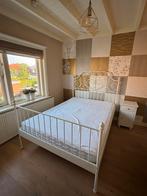 Ikea Bed Leirvik 140 x 200 (evt. met matras), Huis en Inrichting, Slaapkamer | Bedden, Ophalen, Gebruikt, Wit, Tweepersoons