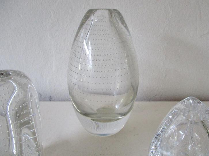 Spijkerglas Leerdam conisch model vaas, Antiek en Kunst, Antiek | Glas en Kristal, Ophalen of Verzenden